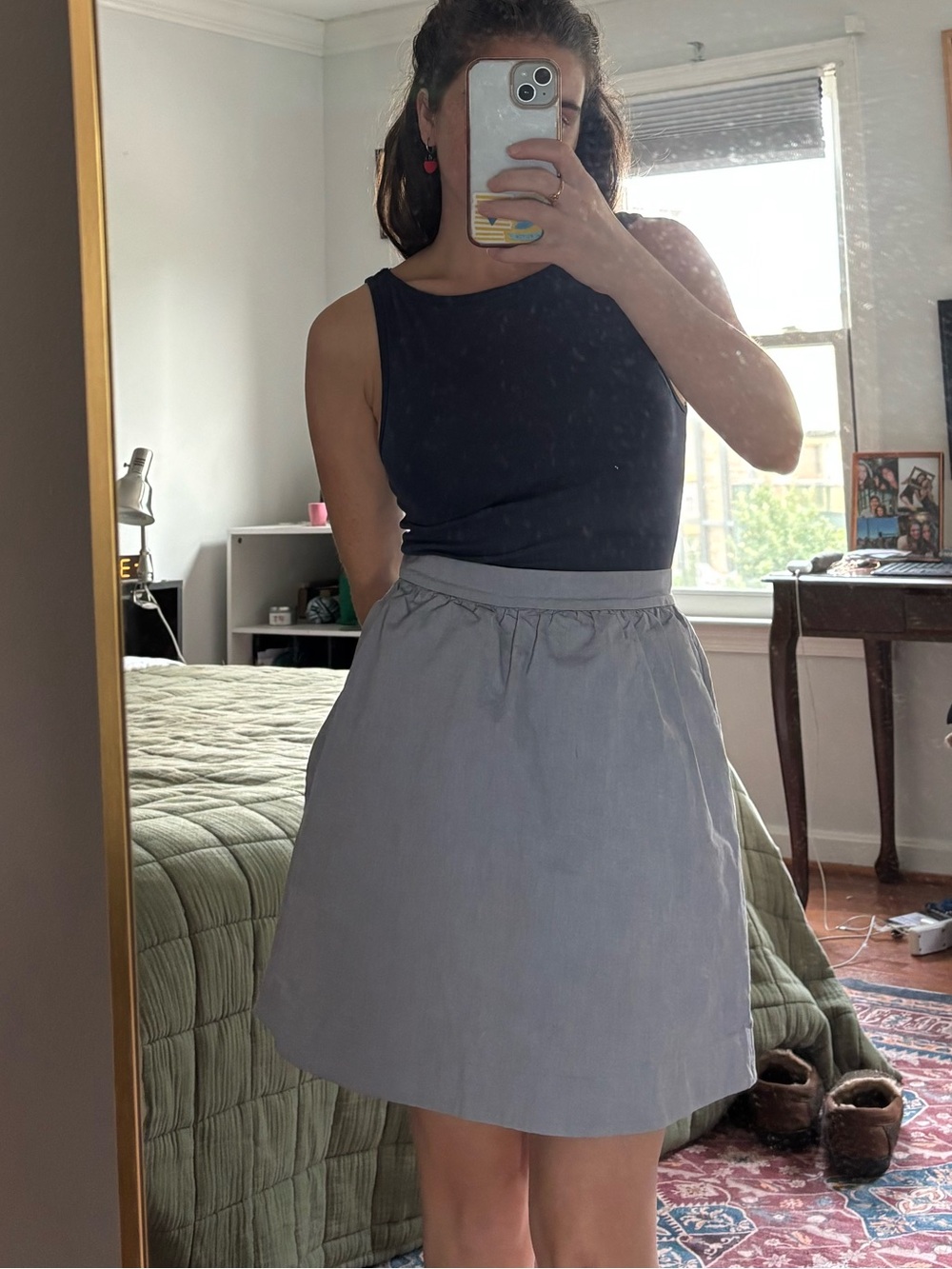 & Other Stories Light Gray A-Line Skirt